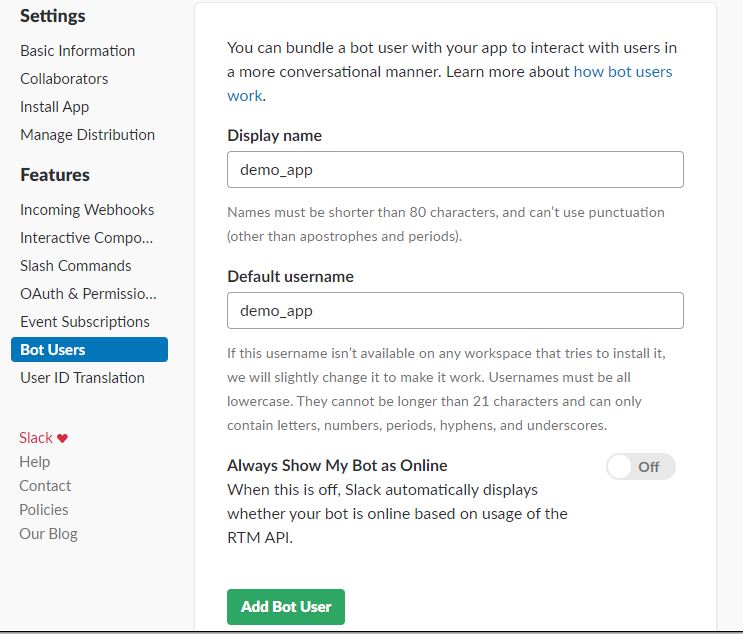 Slack Publish Instructions Steps