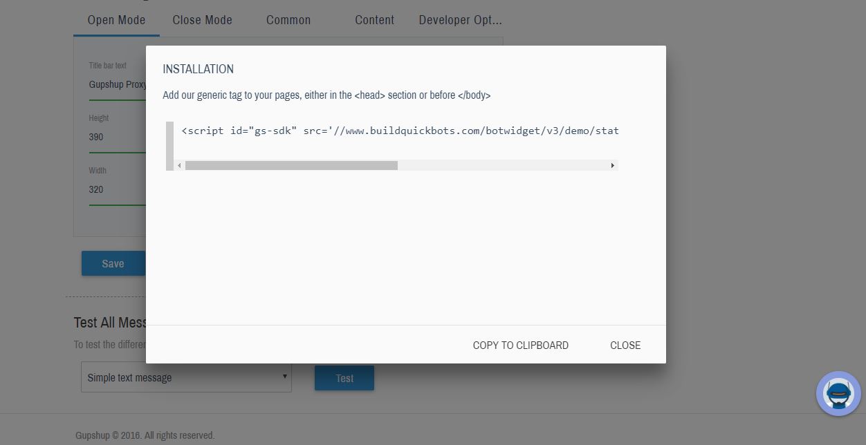 Web Widget Publish Instructions Steps